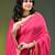 fuchsia solid mulmul cotton blend saree with contrast border