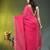 fuchsia solid mulmul cotton blend saree with contrast border