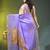 lilac mulmul cotton blend saree with golden hibiscus foil print