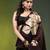 brown mulmul cotton blend saree with golden hibiscus foil print