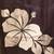 brown mulmul cotton blend saree with golden hibiscus foil print