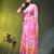 light pink mulmul saree with painted floral motifs