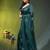 teal mulmul cotton blend saree with lotus sequin work