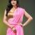 light pink mulmul cotton blend saree with lotus sequin work