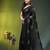 black mulmul cotton blend saree with lotus sequin work