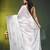 off white mulmul cotton blend saree with lotus sequin work