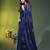 royal blue mulmul cotton blend saree with lotus sequin work