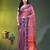 Violet tissue saree with rose woven border