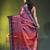 Violet tissue saree with rose woven border
