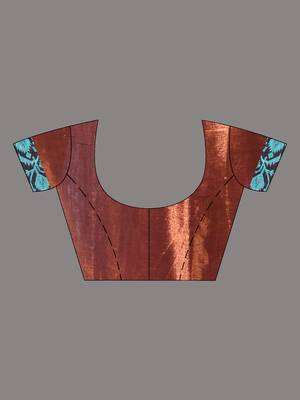 Copper tissue saree with rose woven border 5