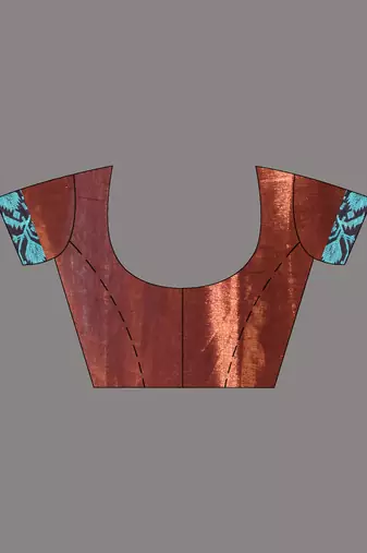 Copper tissue saree with rose woven border