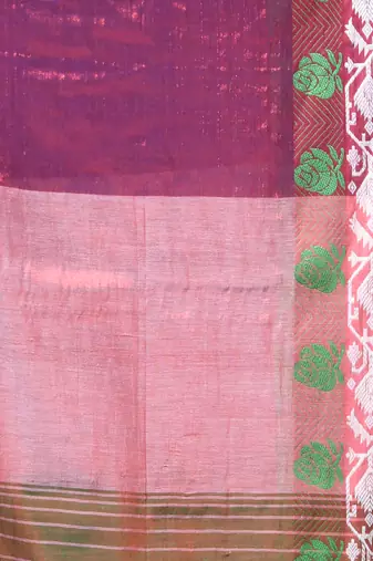 Blue tissue saree with rose woven border