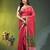 Pink tissue saree with rose woven border