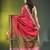 Pink tissue saree with rose woven border
