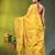 Yellow tissue saree with lotus woven design