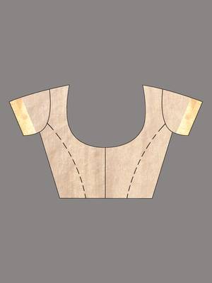 Beige tissue saree with lotus woven design 5