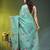 Sky blue tissue saree with lotus woven design