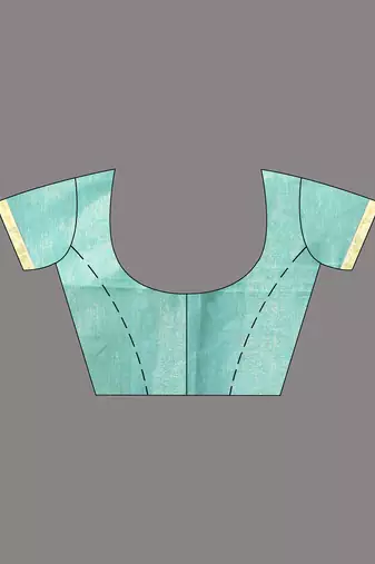 Sky blue tissue saree with lotus woven design