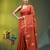 Red tissue saree with lotus woven design