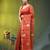 Red tissue saree with lotus woven design