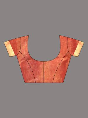 Red tissue saree with lotus woven design 4