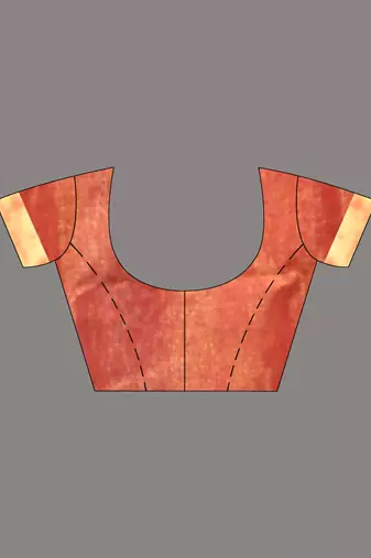 Red tissue saree with lotus woven design