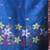 Sapphire blue linen saree with floral woven pallu