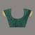 Dark green linen saree with floral woven pallu