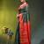 green & red silk blend saree with zari border