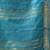 cream & teal blue silk blend saree with zari border