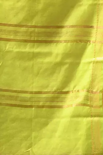 pink & green silk blend saree with zari border