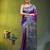 purple & grey silk blend saree with zari border
