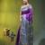 purple & grey silk blend saree with zari border