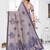 lavender jacquard cotton blend saree with blouse 