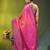 coral & pink zari woven checked silk blend saree