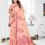 peach jacquard cotton blend saree with blouse 