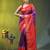 purple & red zari woven checked silk blend saree