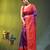 purple & red zari woven checked silk blend saree