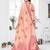 peach jacquard cotton blend saree with blouse 