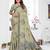 green jacquard cotton blend saree with blouse 