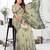green jacquard cotton blend saree with blouse 