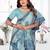 blue jacquard cotton blend saree with blouse 