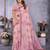 pink jacquard cotton blend saree with blouse 