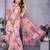 pink jacquard cotton blend saree with blouse 