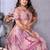 pink jacquard cotton blend saree with blouse 