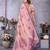 pink jacquard cotton blend saree with blouse 
