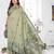 green jacquard cotton blend saree with blouse 