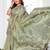 green jacquard cotton blend saree with blouse 
