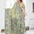 green jacquard cotton blend saree with blouse 
