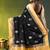 black zari woven crepe khaddi saree